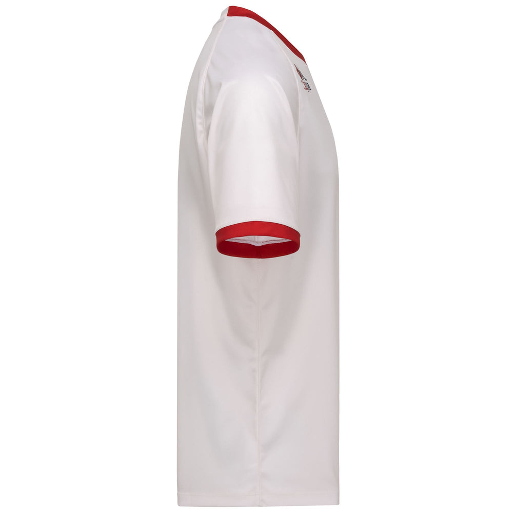 Beige and Red Men's Regular Fit Genoa Football Shirt in Interlock Fabric 02