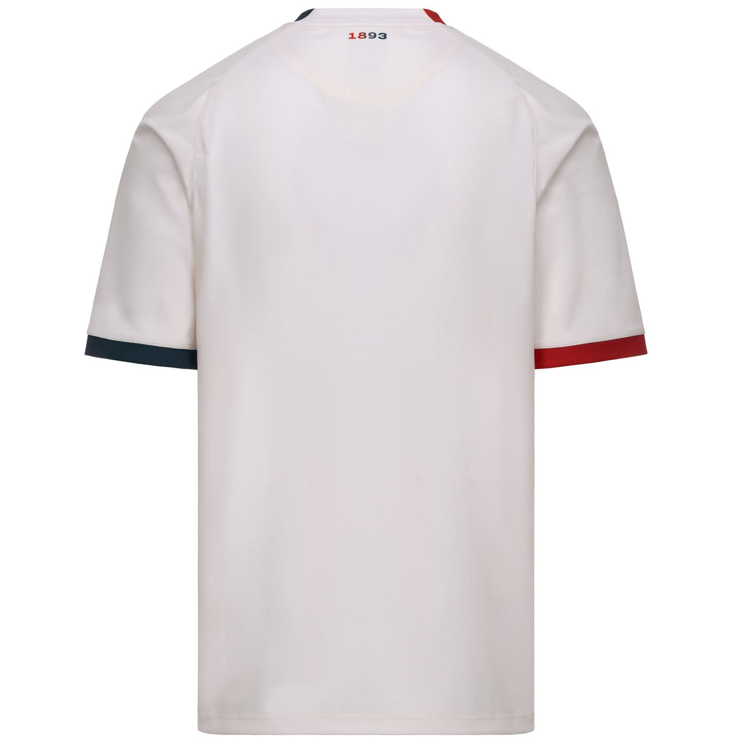 Beige and Red Men's Regular Fit Genoa Football Shirt in Interlock Fabric main