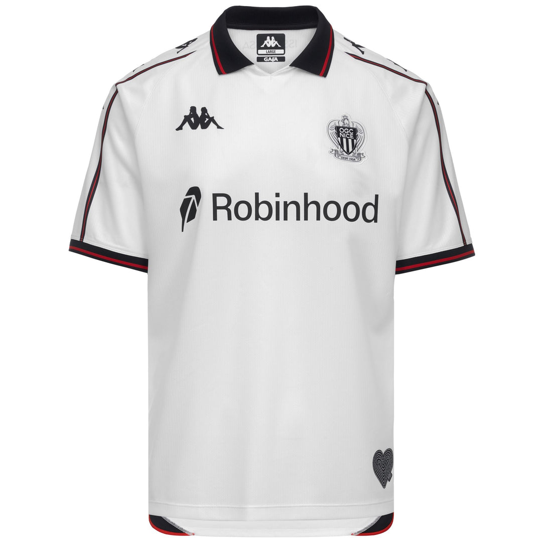 Camiseta blanca y negra de corte regular para hombre de OGC Nice Football 01