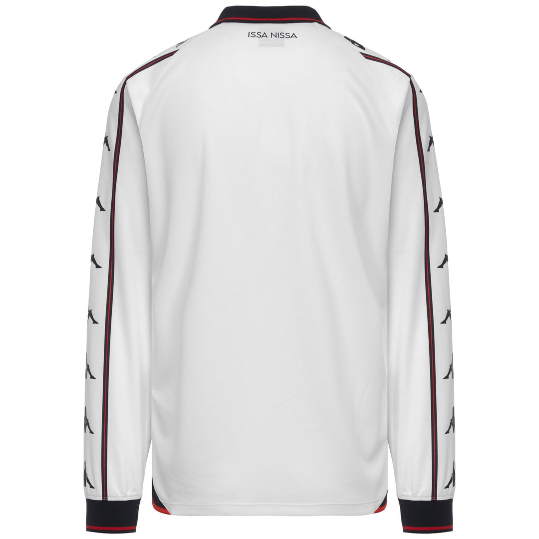 Chemise de sport haute performance pour homme, coupe classique, blanche et rouge main
