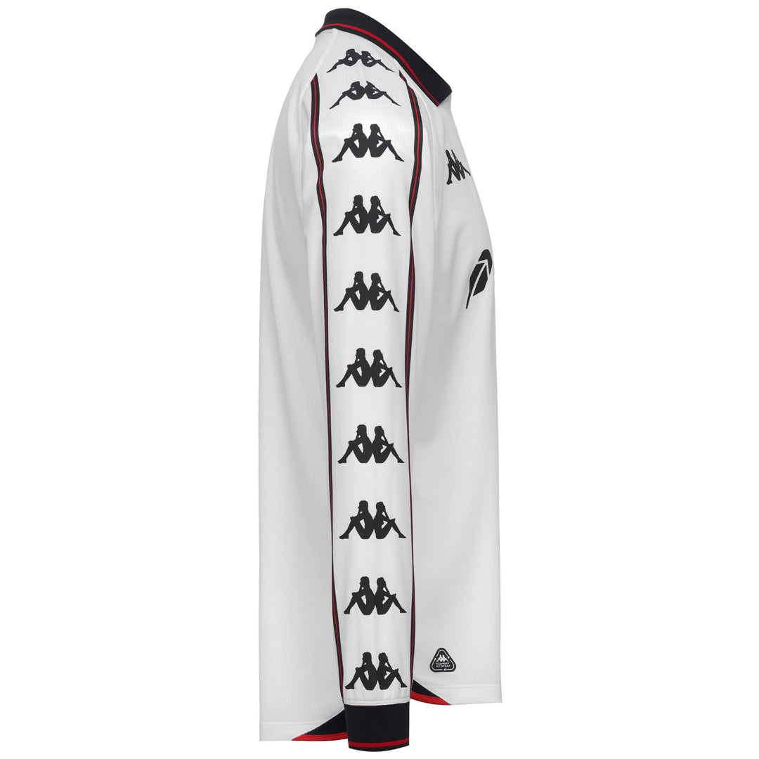 Chemise de sport haute performance pour homme, coupe classique, blanche et rouge main