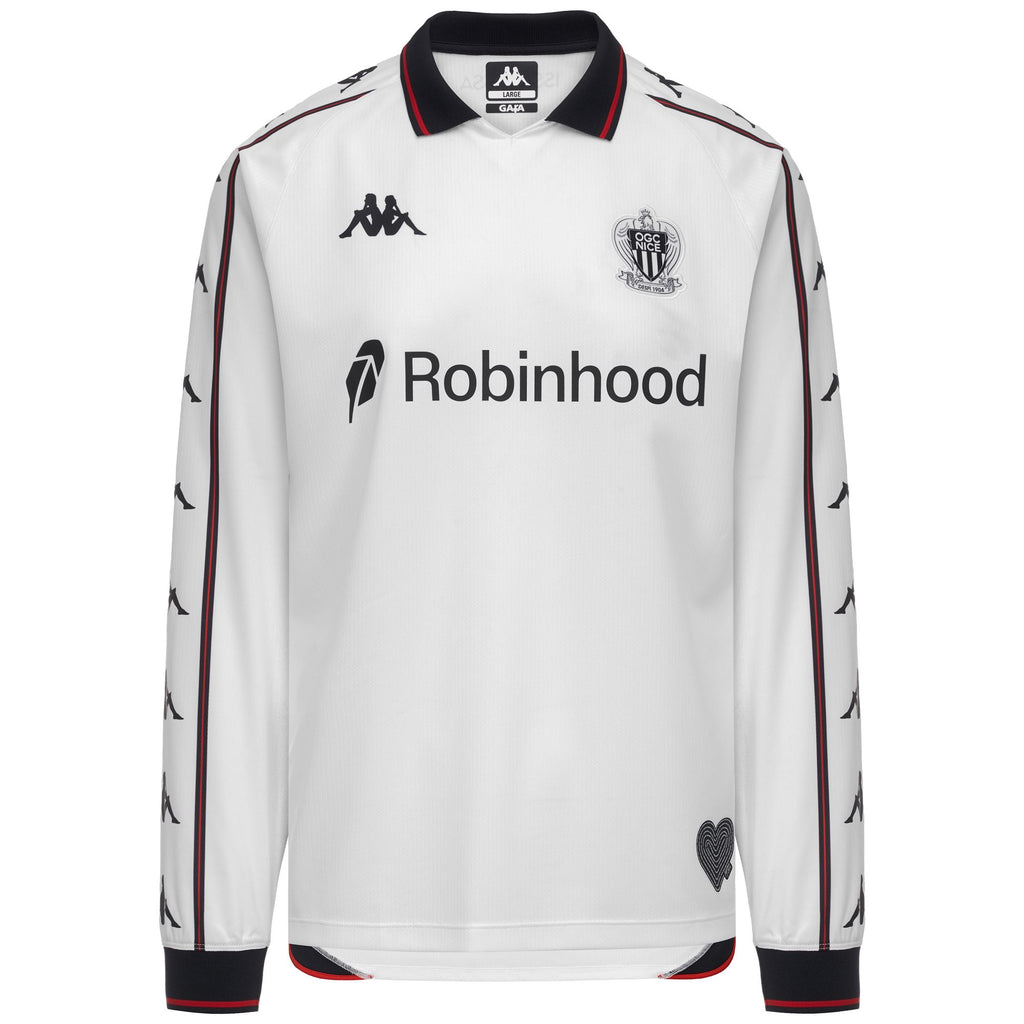 Active Jerseys Man KOMBAT 2027 AWAY OGC NICE Shirt White-Red-Black