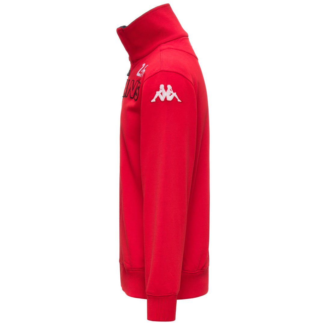 Sweat à capuche polaire slim fit rouge pour homme 01