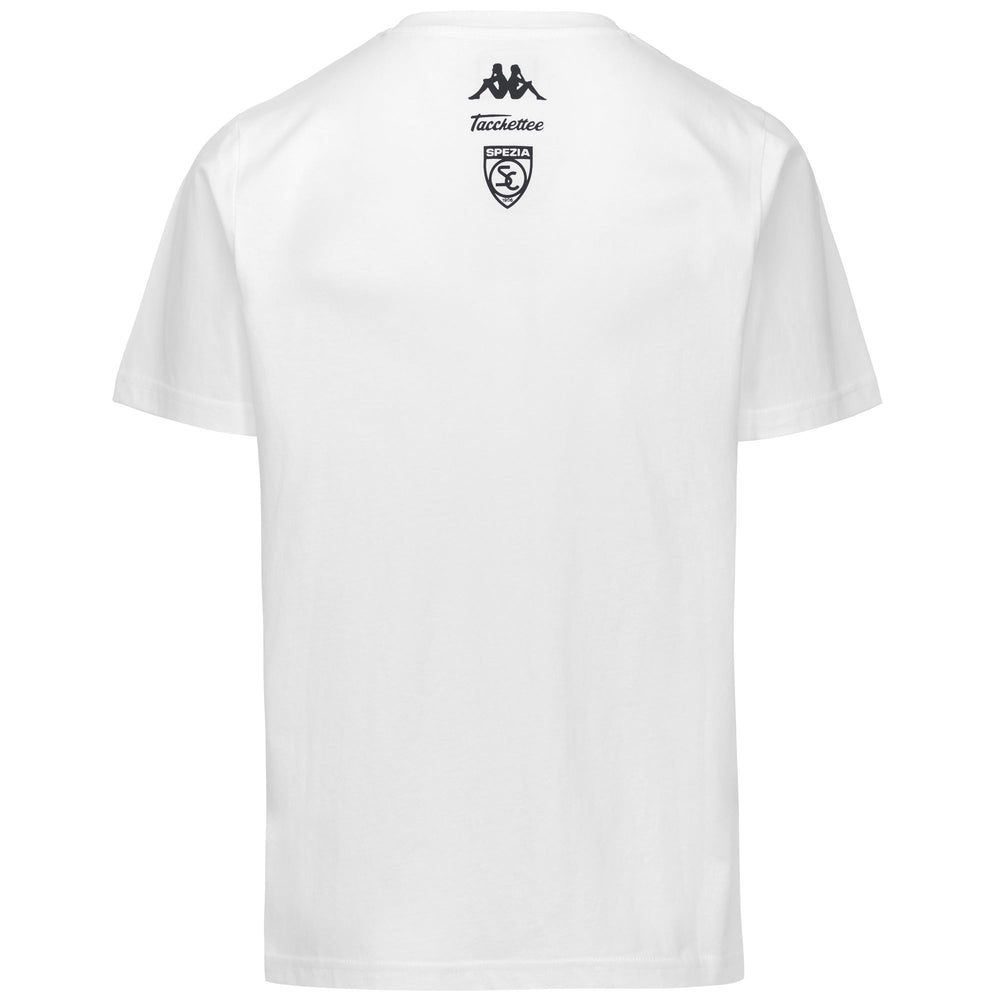 White Men's Spezia Calcio Football T-Shirt in Regular Fit Cotton 02