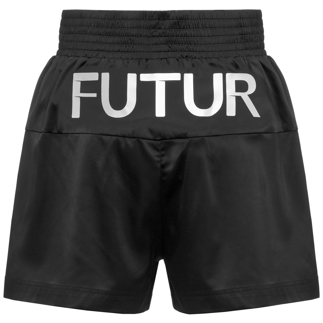 Kappa FuturFestival Black Unisex Sportswear Relaxed Fit Shorts in Shiny Fabric main