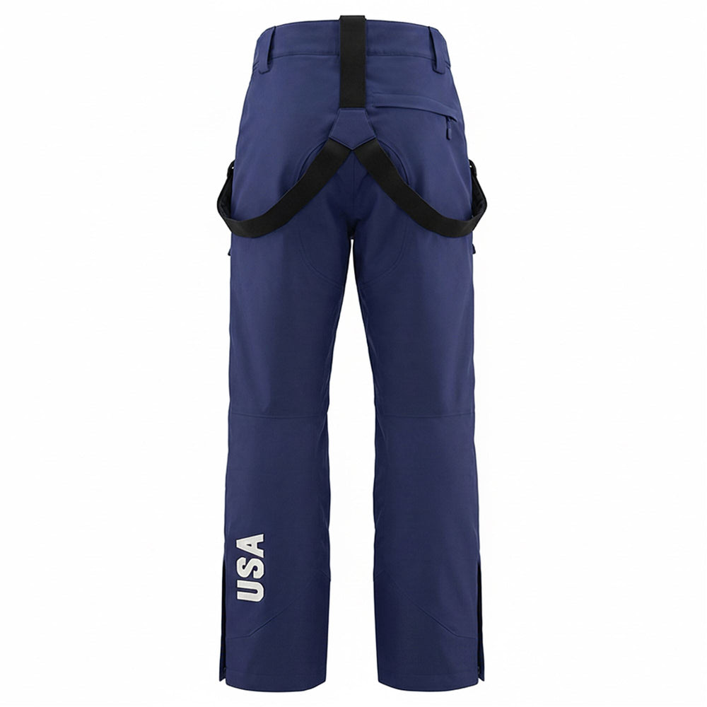 Pantalon de ski unisexe bleu, coupe slim, avec membrane imperméable 02