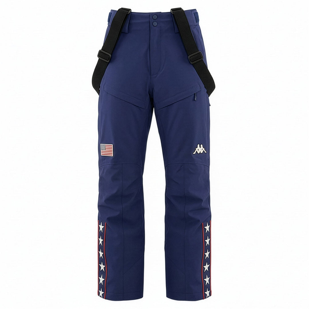 Pantalon de ski unisexe bleu, coupe slim, avec membrane imperméable 01