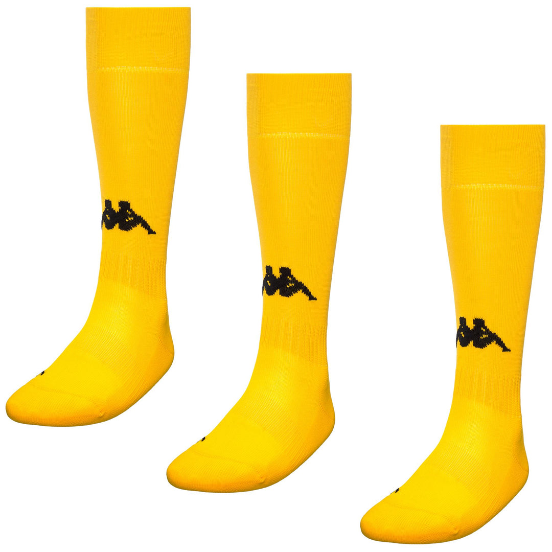 Yellow Men's Soccer Knee High Socks with Elasticated Grip 01