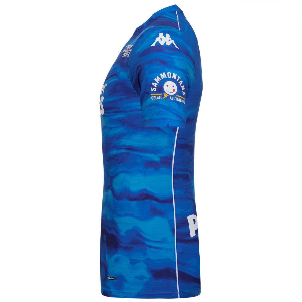 Maillot de football Empoli bleu pour homme, coupe ajustée, en tissu jacquard recyclé 02