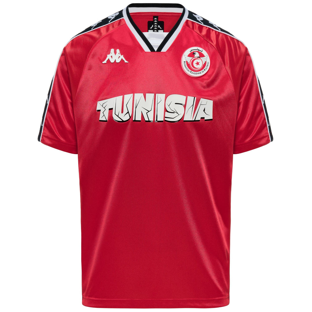 Camiseta roja de fútbol tunecina para hombre con ajuste extragrande 01