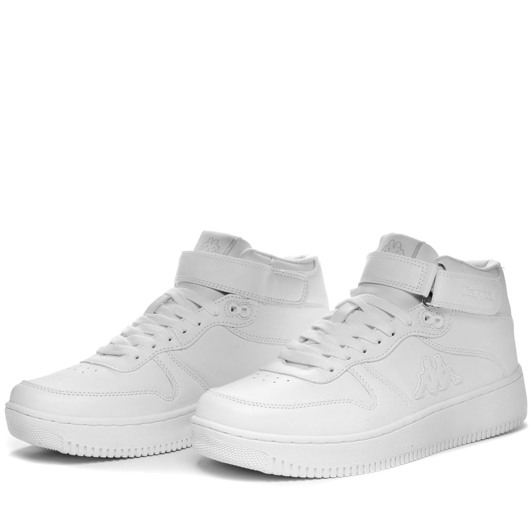 Zapatillas blancas unisex de corte medio con parte superior sintética 01
