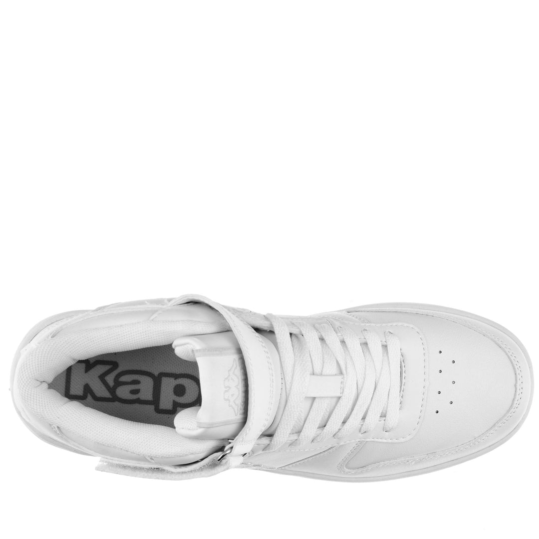 White Unisex Mid Cut Sneakers with Synthetic Upper main