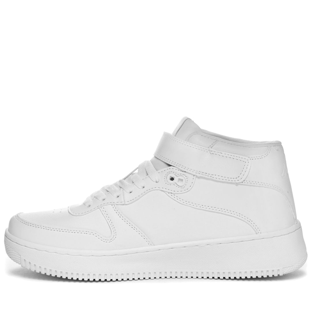 White Unisex Mid Cut Sneakers with Synthetic Upper main