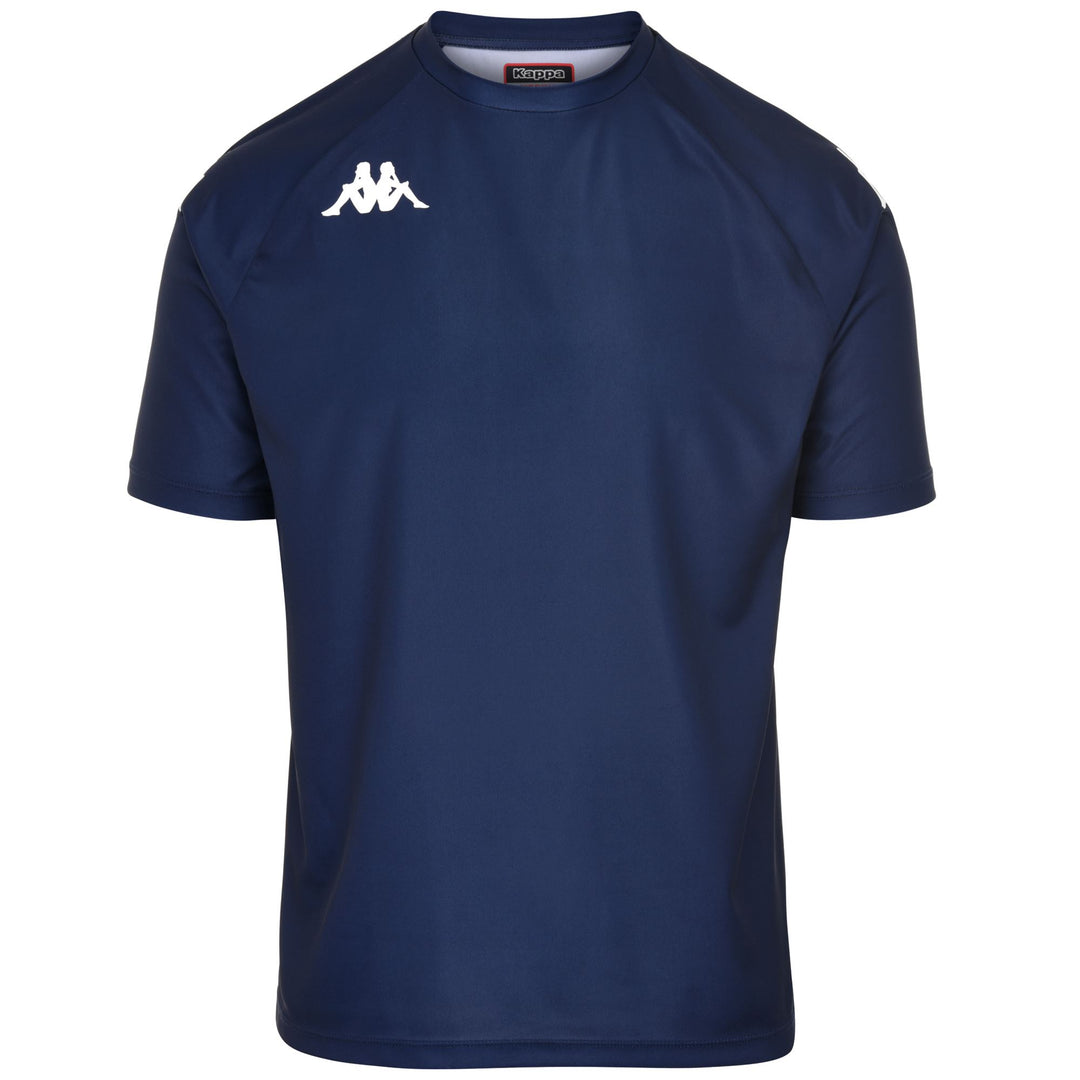 Maillot d'entraînement de football bleu pour homme, coupe classique, en tissu interlock 01