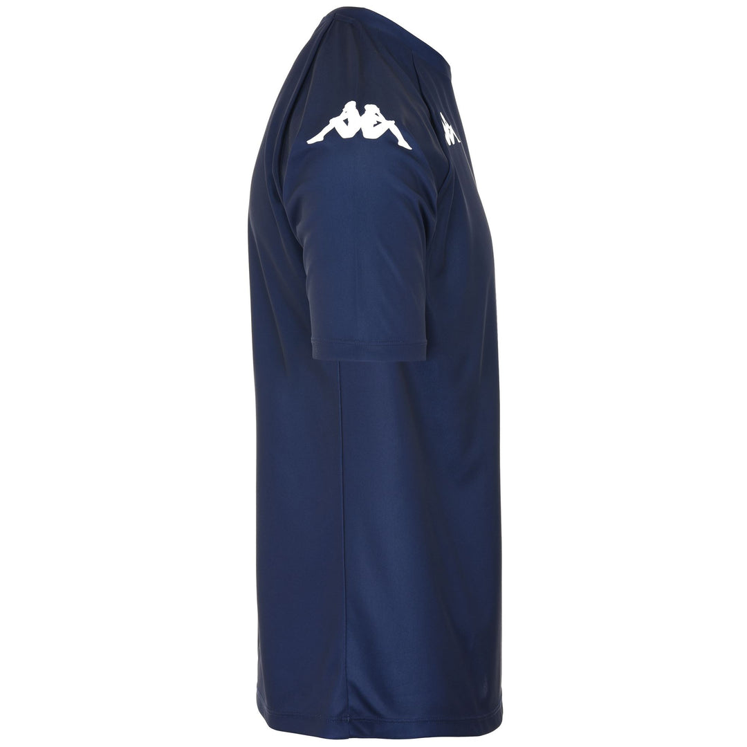 Maglia da allenamento da calcio da uomo blu, vestibilità regolare, in tessuto interlock. main