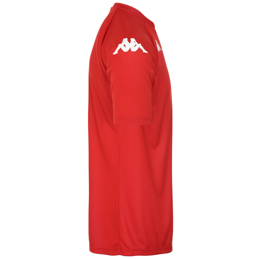Maglia da allenamento da calcio da uomo rossa, vestibilità regolare, in tessuto interlock. 02