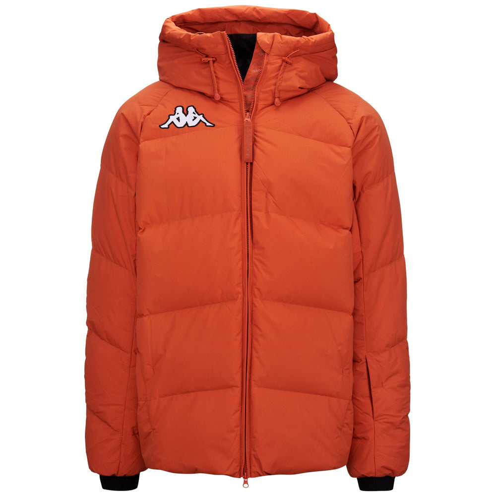 Veste de ski orange pour homme, coupe classique, avec rembourrage en duvet 02