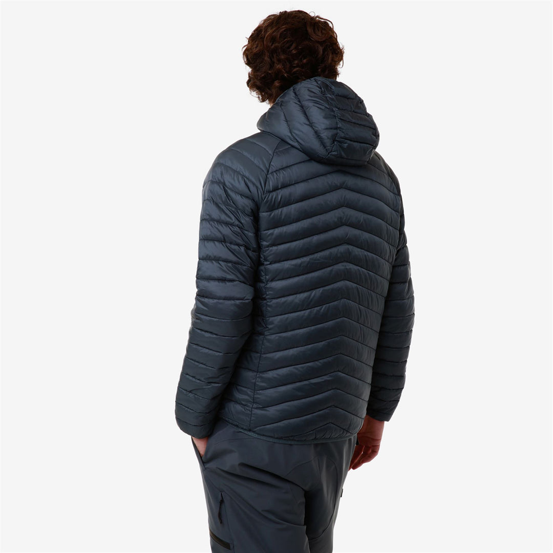 Grey Black Men's Quilted Ski Jacket with Water Protection main