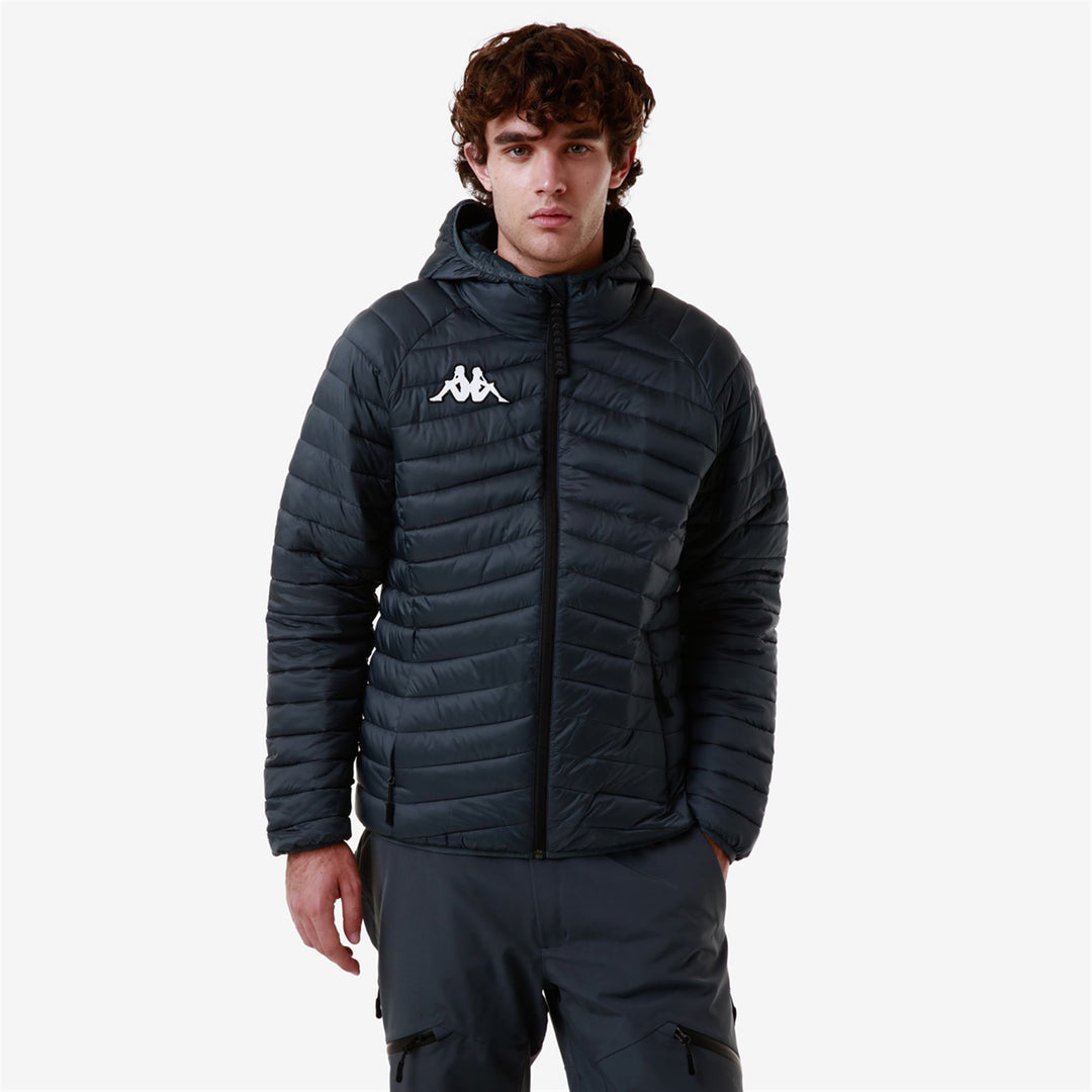 Veste de ski matelassée grise pour homme, coupe ajustée, avec isolation Primaloft main