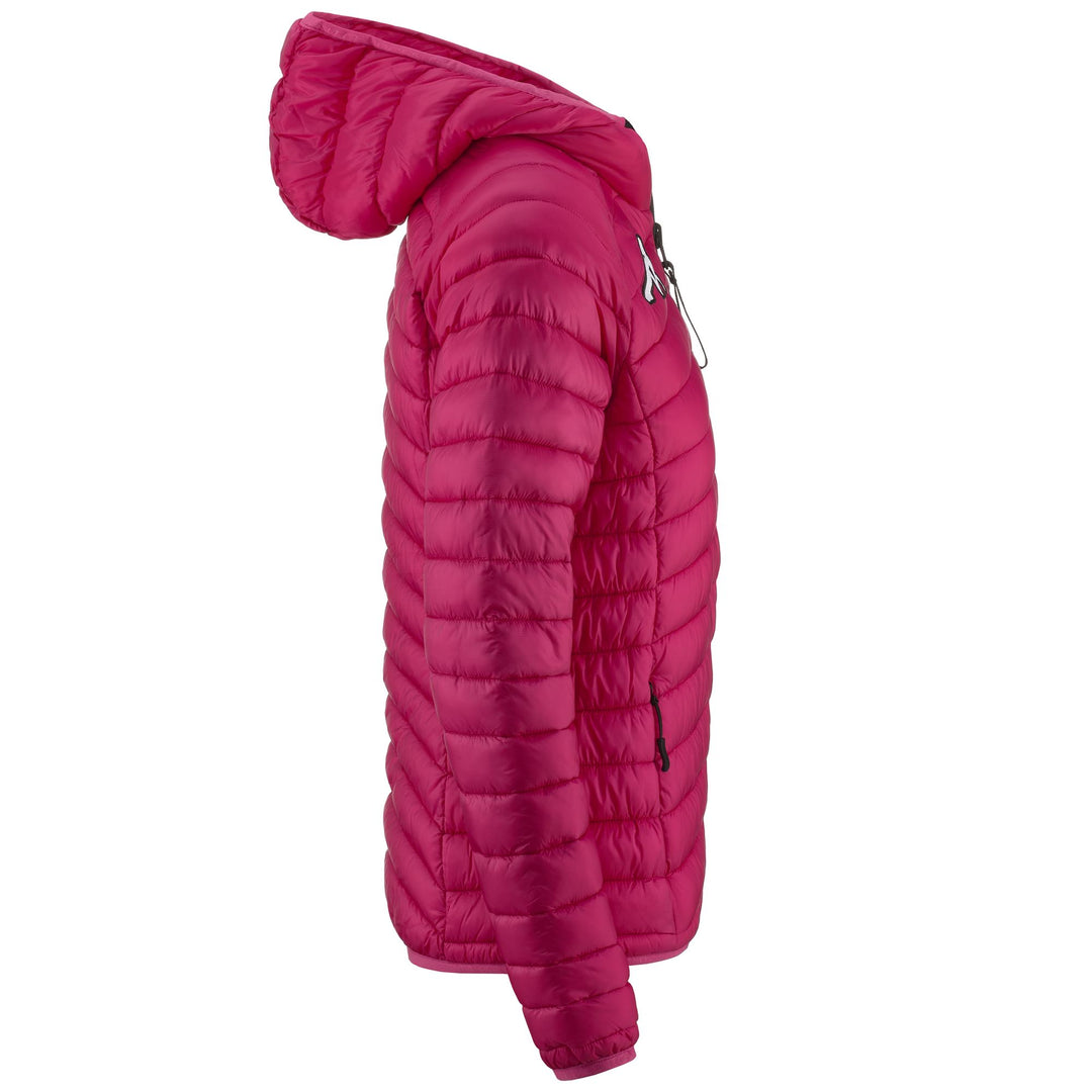 Veste de ski matelassée slim fit pour femme, couleur fuchsia, avec isolation Primaloft main