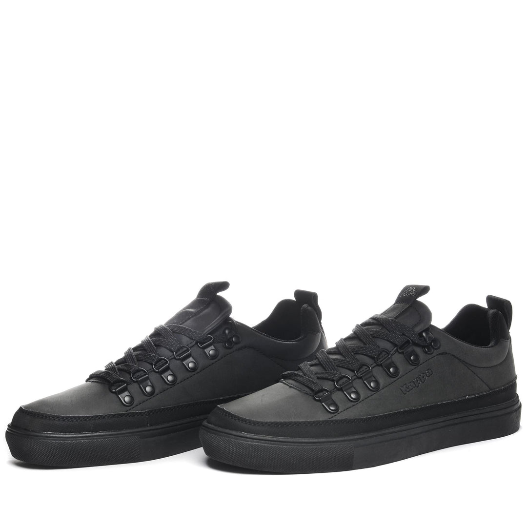 Sneakers da Passeggio Uomo Basse Nere con Suola in Gomma 01