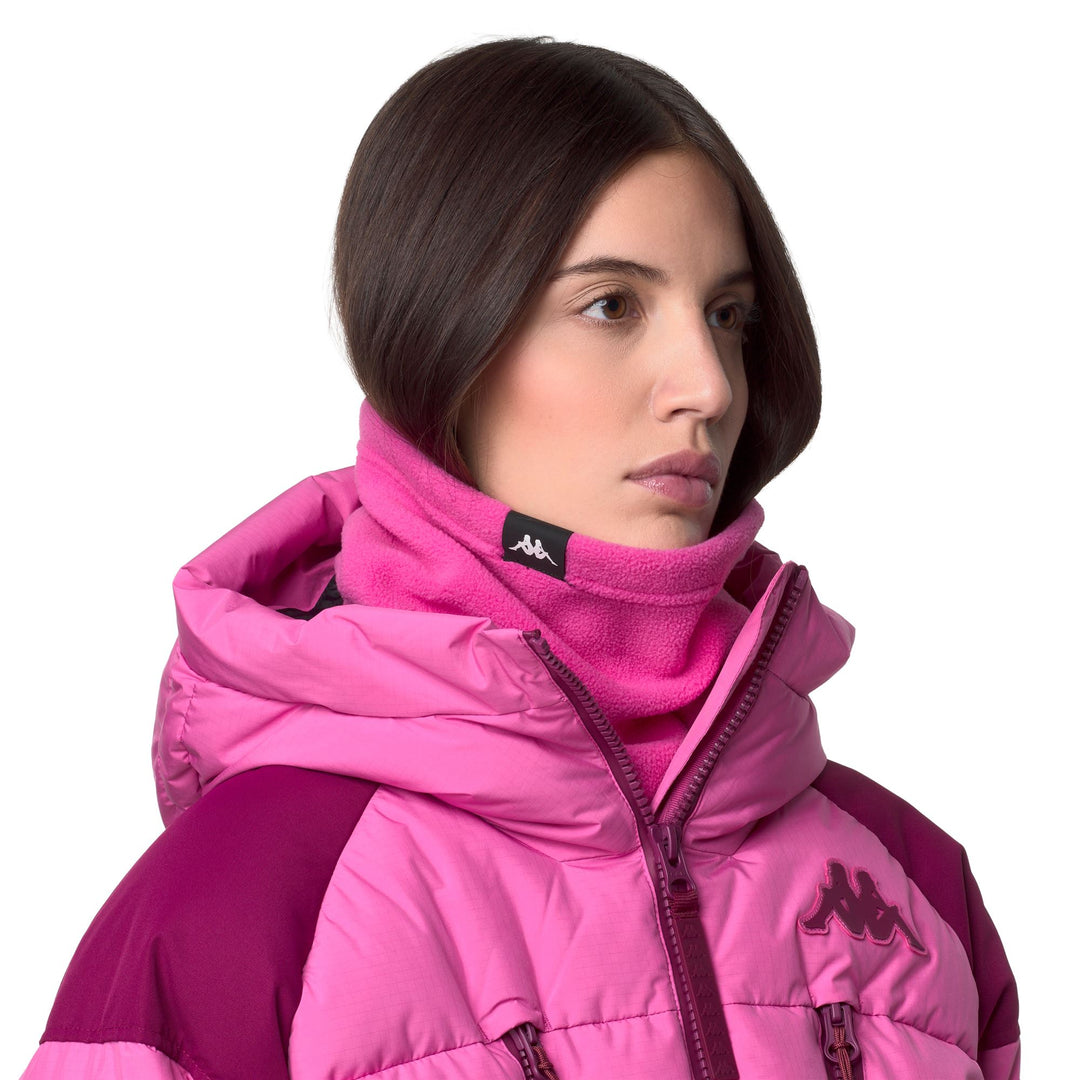 Bufanda polar unisex de cuello cálido color rojo fucsia 01