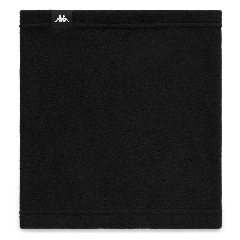 Bufanda de cuello alto unisex de tejido polar negro 02