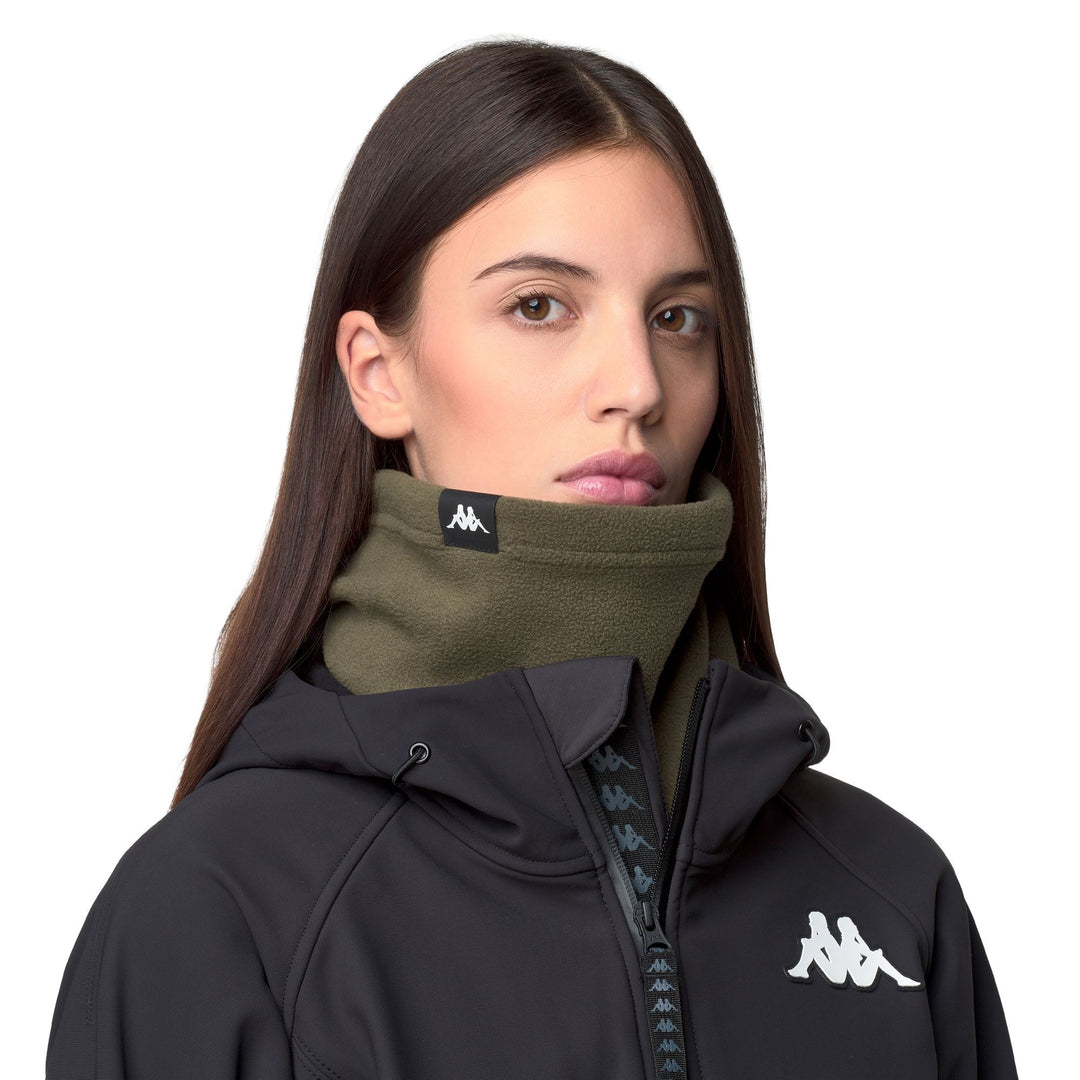 Bufanda de cuello cálido unisex de tejido polar verde 01