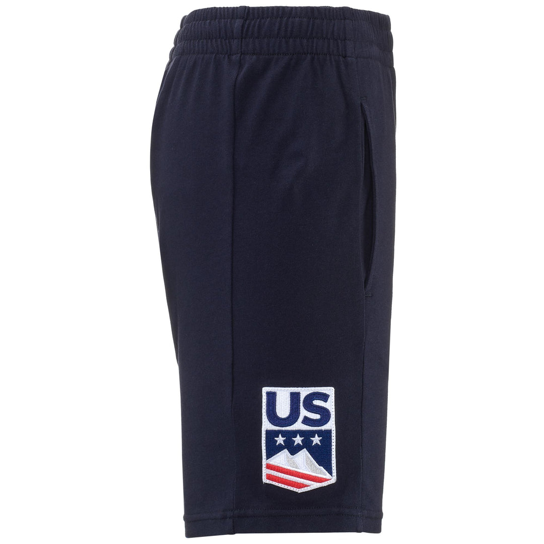 Short de ski bermuda bleu pour femme, coupe classique, en jersey main