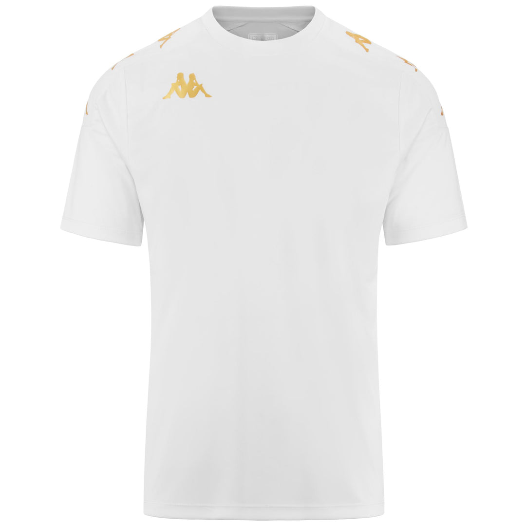 Maillot d'entraînement de football blanc pour homme, coupe ajustée, en tissu interlock 01
