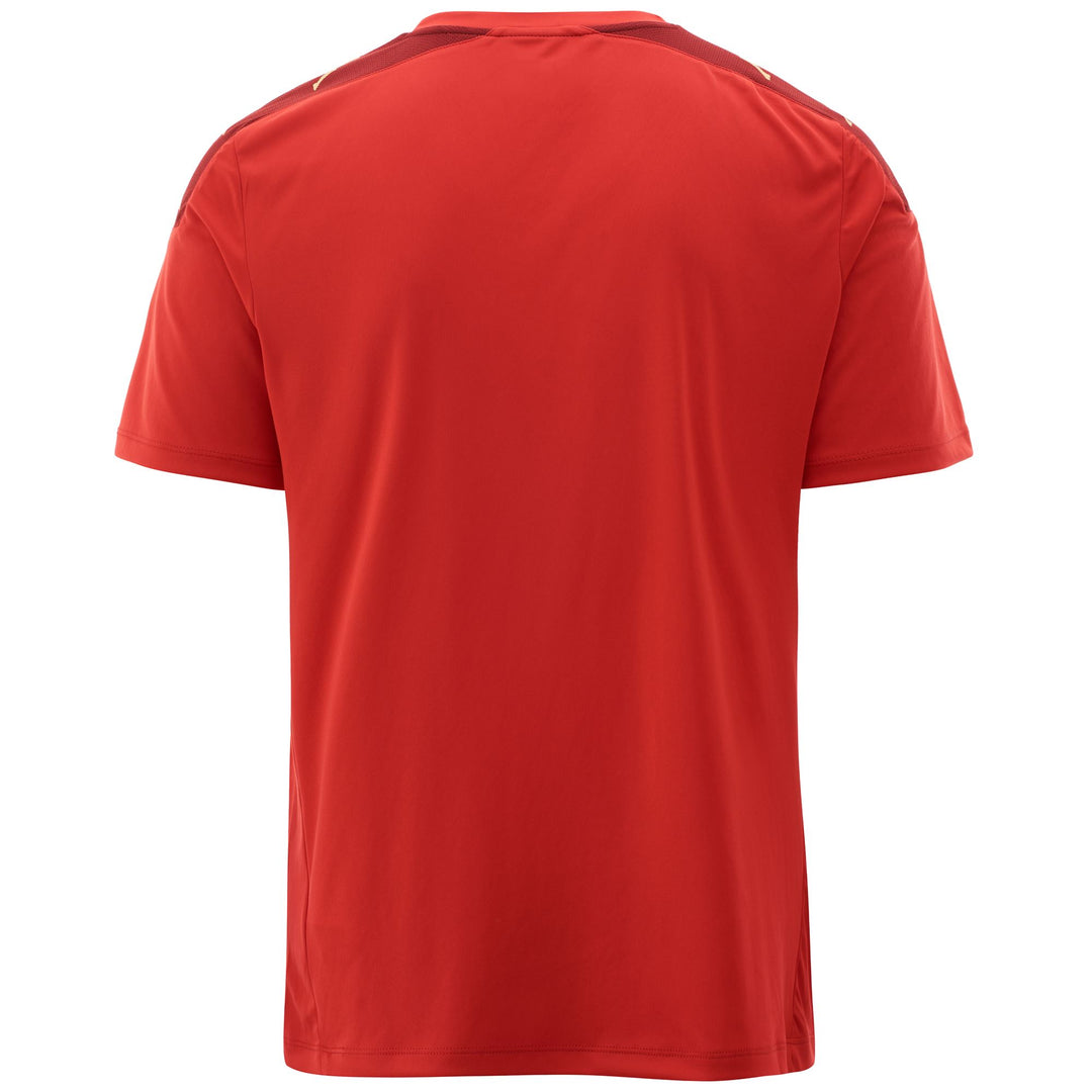 Camiseta para fútbol roja para hombre de corte ajustado en tejido interlock main