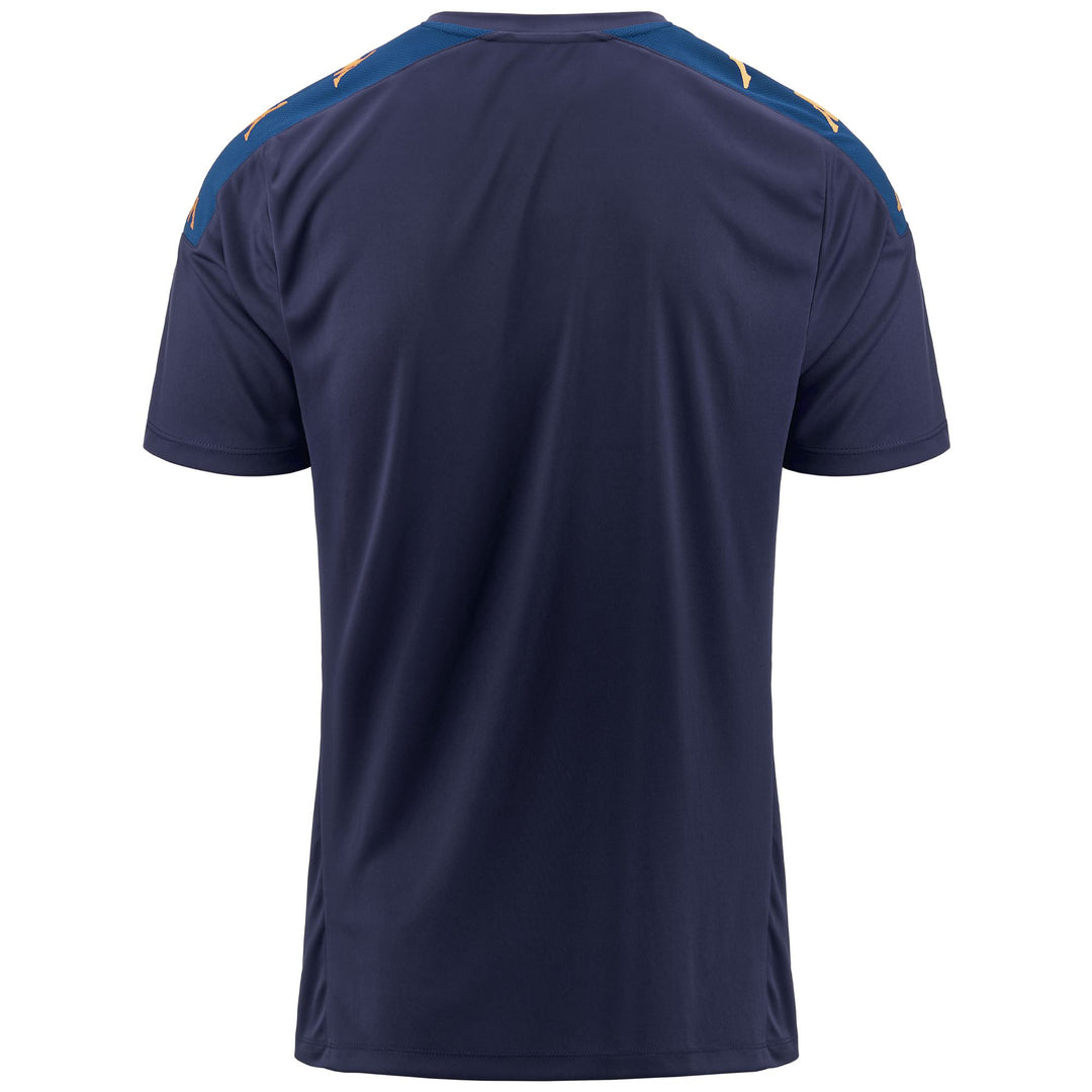 Blue Men's Slim Fit Soccer Shirt in Interlock and Mesh Fabric main