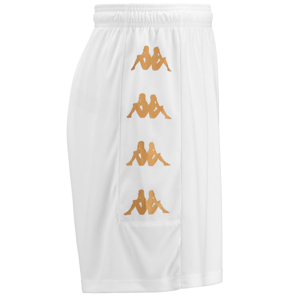 White Men's Slim Fit Soccer Training Shorts in Mesh Fabric 02