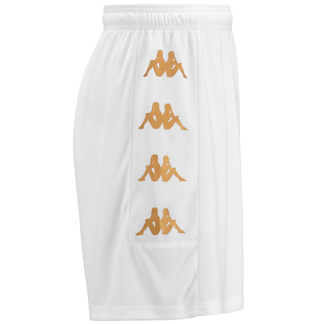 White Men's Slim Fit Soccer Training Shorts in Mesh Fabric main