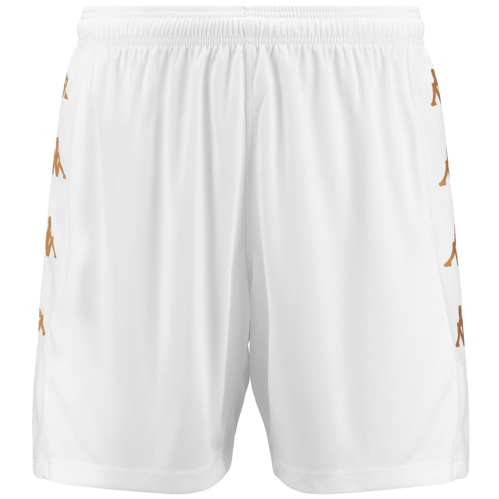 White Men's Slim Fit Soccer Training Shorts in Mesh Fabric | Kappa