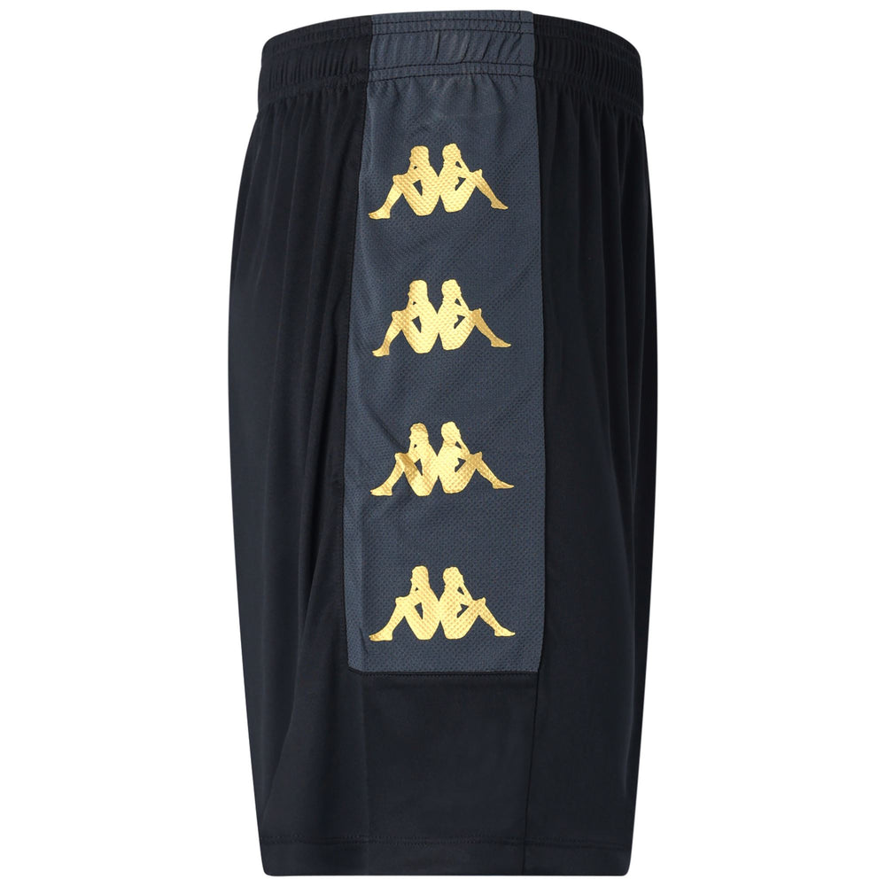 Black Men's Slim Fit Soccer Shorts in Interlock and Mesh Fabric 02