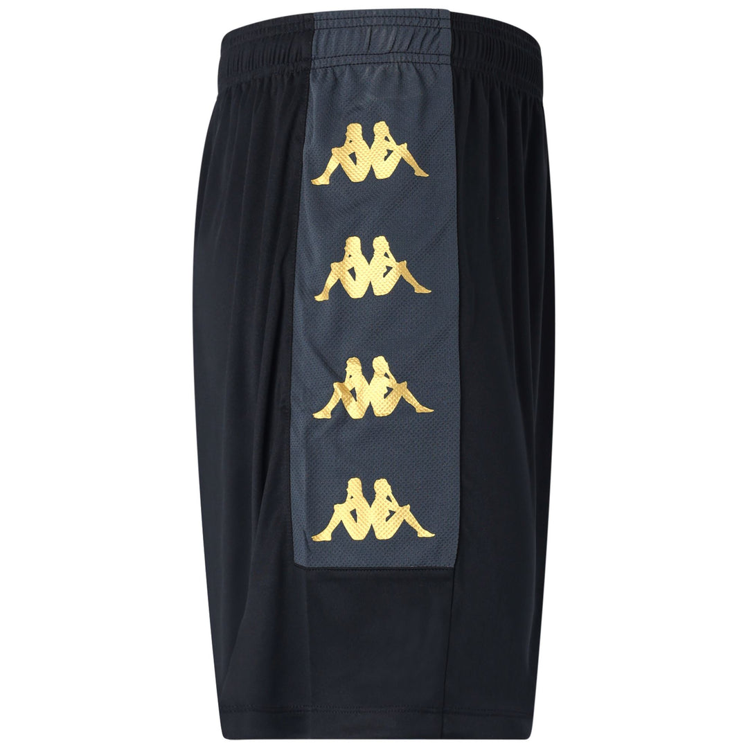 Black Men's Slim Fit Soccer Shorts in Interlock and Mesh Fabric main