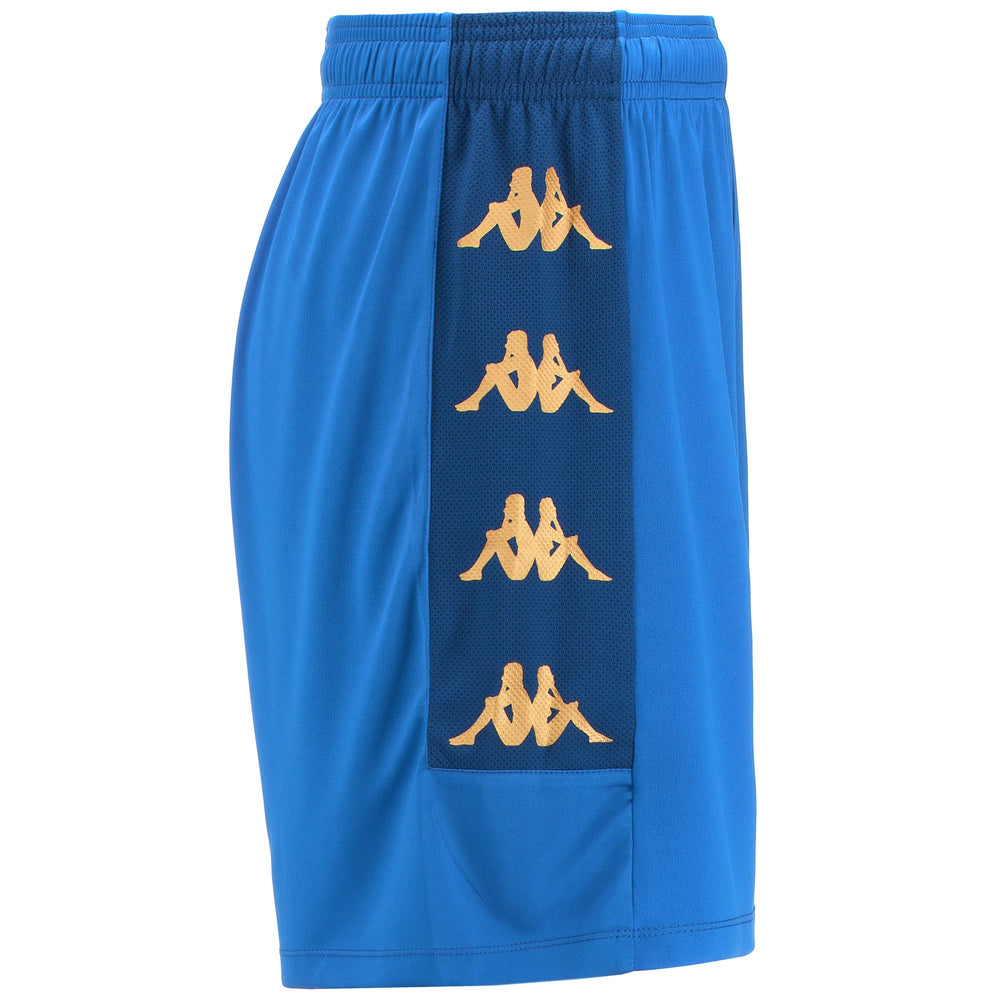 Blue Men's Slim Fit Soccer Shorts in Interlock and Mesh Fabric 02