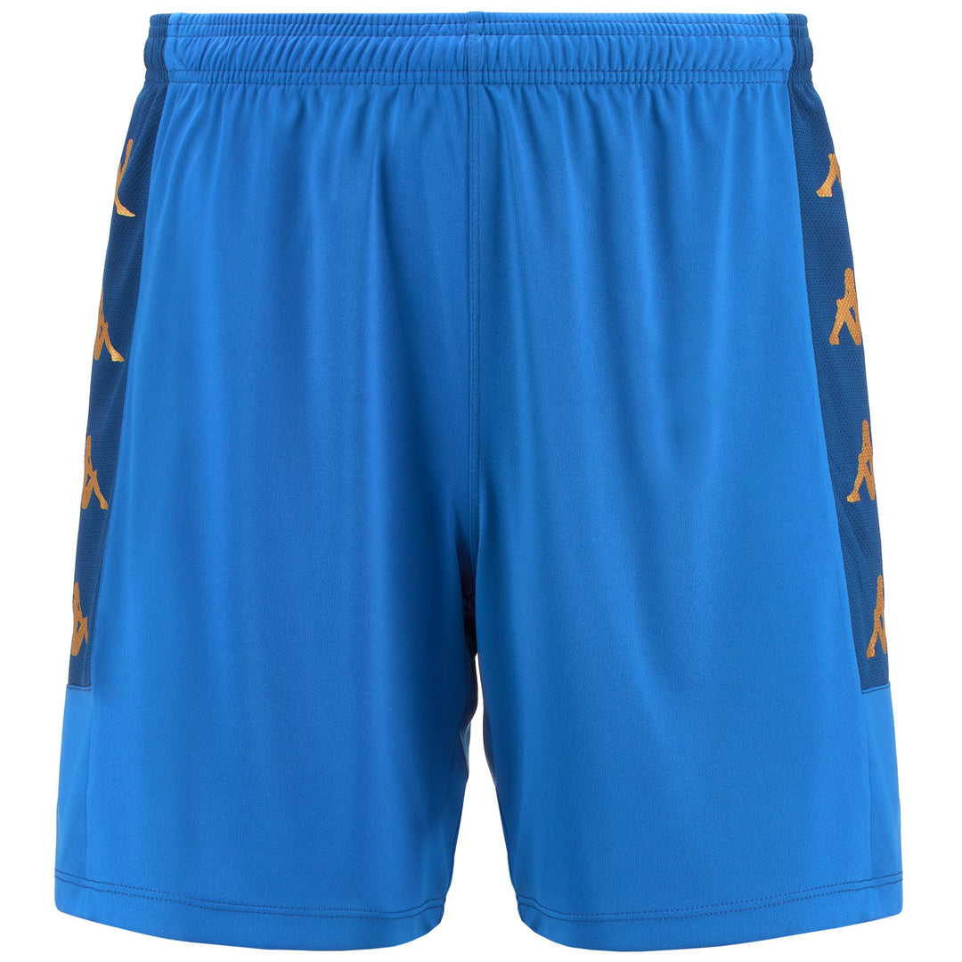 Blue Men's Slim Fit Soccer Shorts in Interlock and Mesh Fabric 01