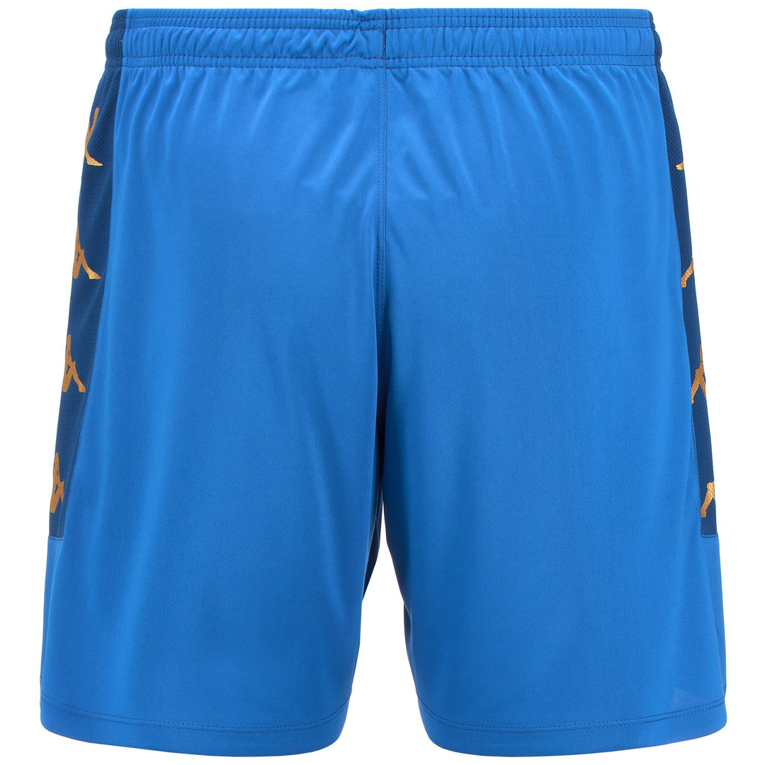 Blue Men's Slim Fit Soccer Shorts in Interlock and Mesh Fabric main