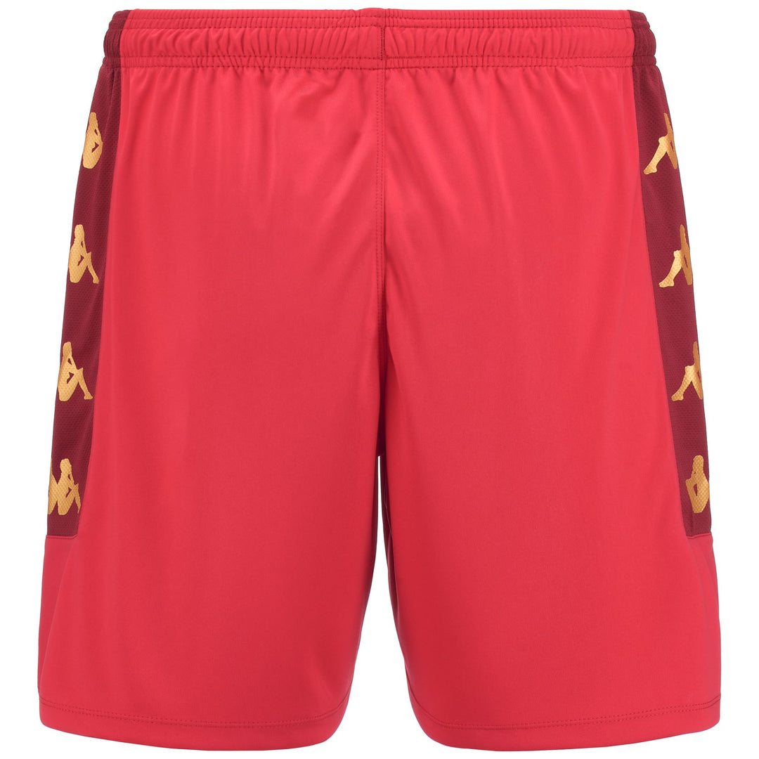Red Men's Slim Fit Soccer Shorts in Interlock and Mesh Fabric main