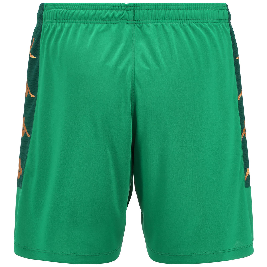 Green Men's Slim Fit Soccer Shorts in Interlock and Mesh Fabrics main