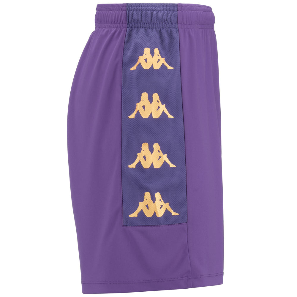 Violet Men's Slim Fit Soccer Shorts in Interlock and Mesh Fabric 02