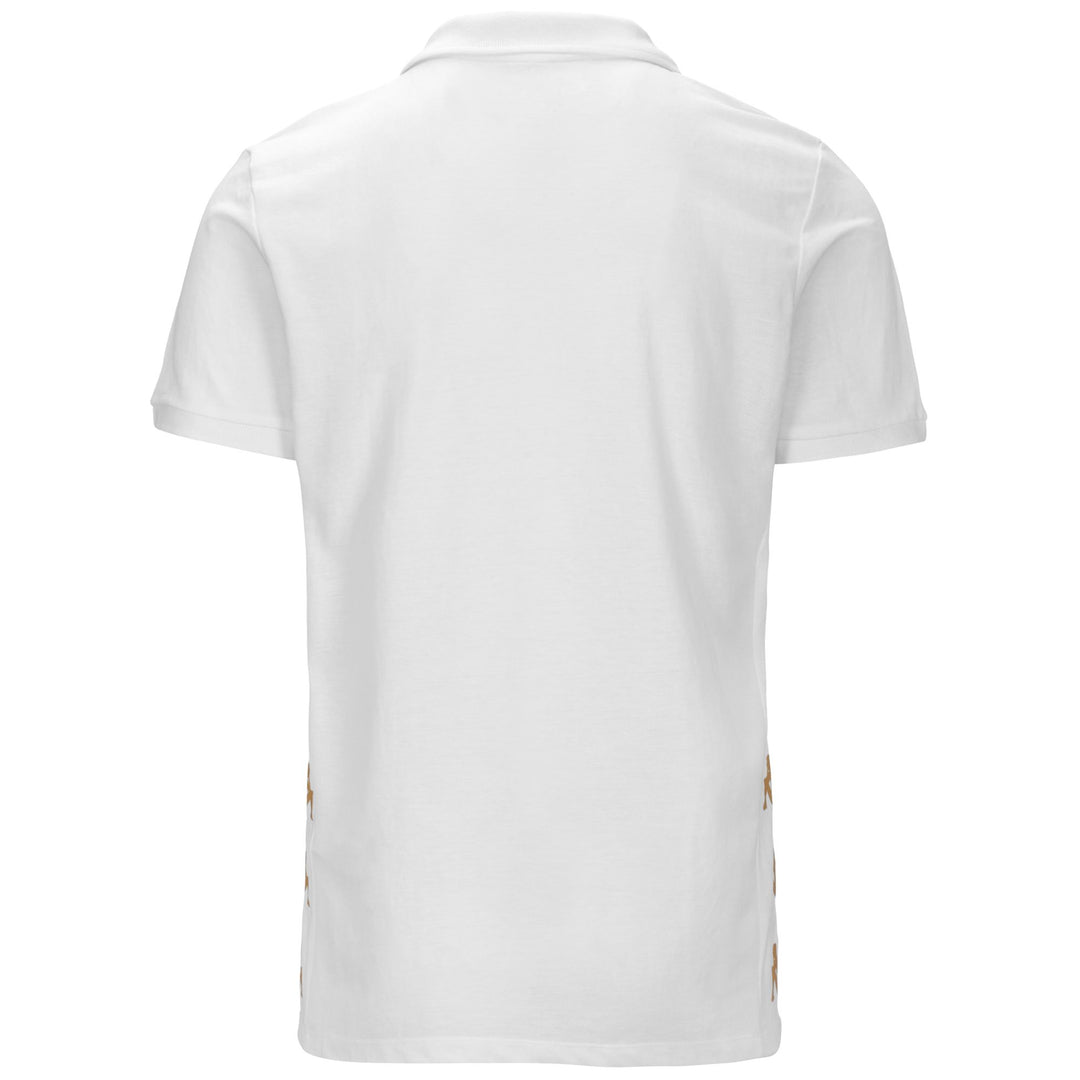 Polo blanc pour homme, coupe ajustée, en tissu piqué, idéal pour le football. main