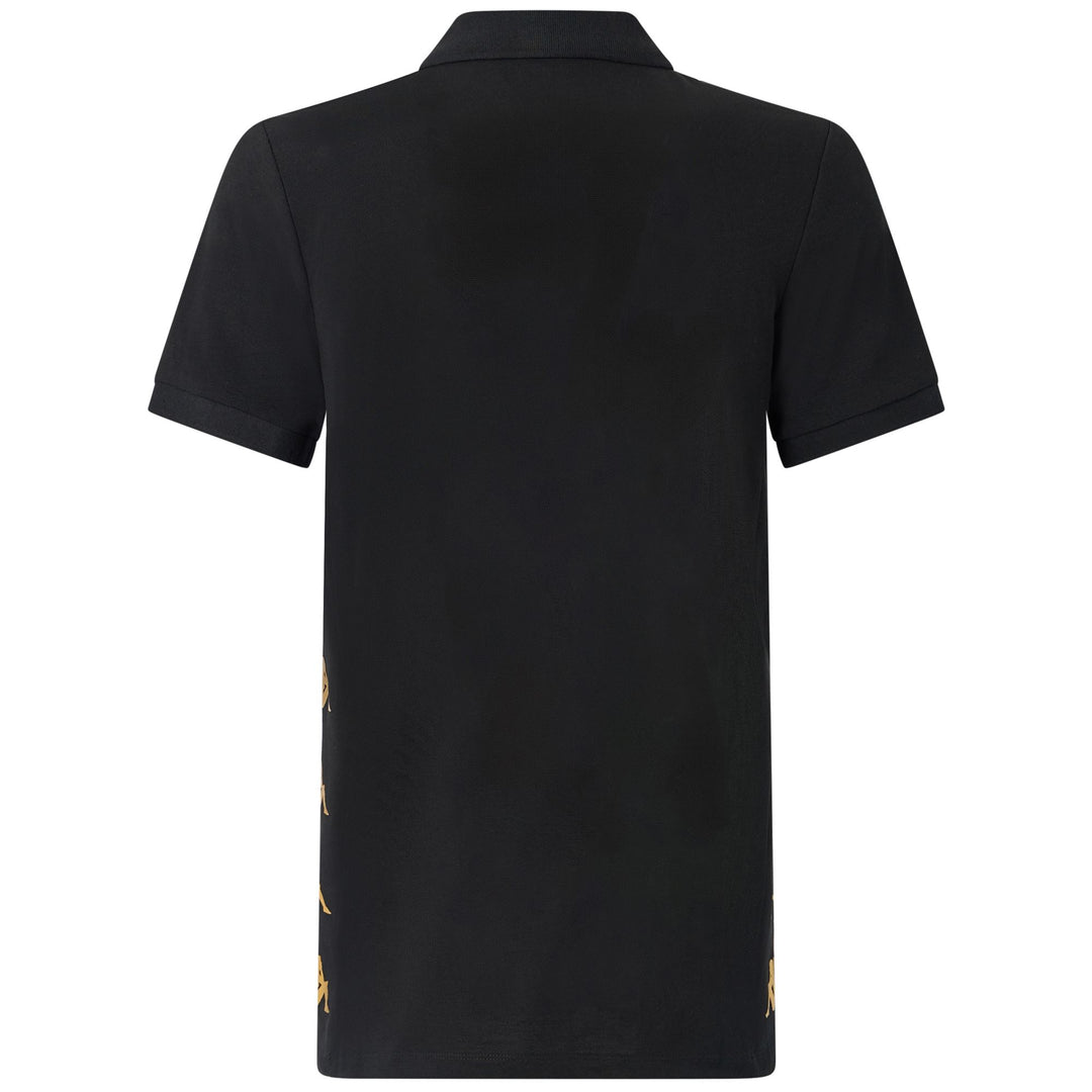 Black Men's Slim Fit Soccer Polo Shirt in Piqué Fabric main