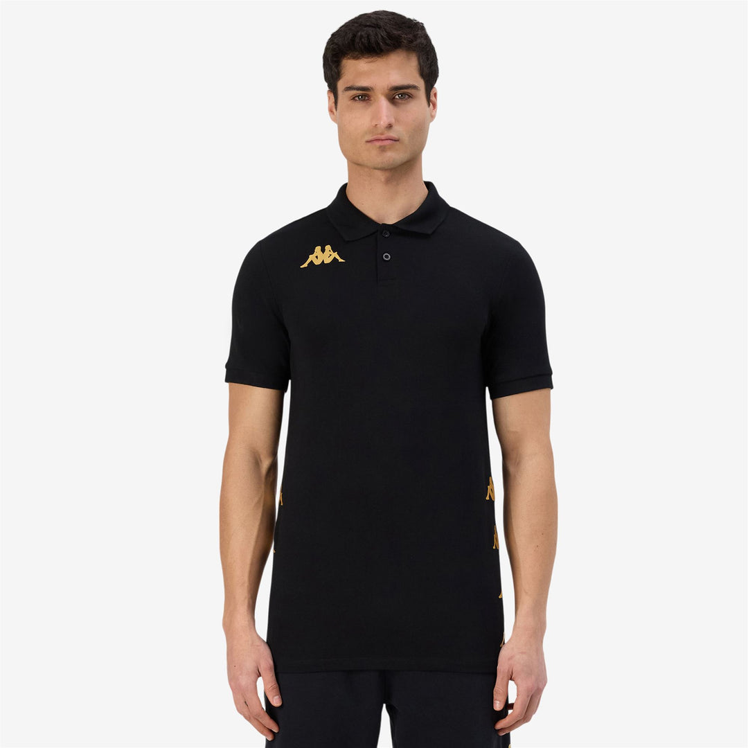 Polo de fútbol negro de corte entallado para hombre en tejido piqué main