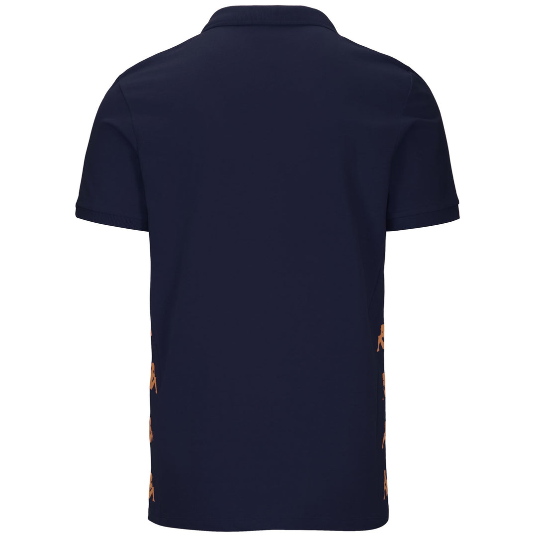 Polo azul de corte entallado para hombre en tejido piqué para fútbol main