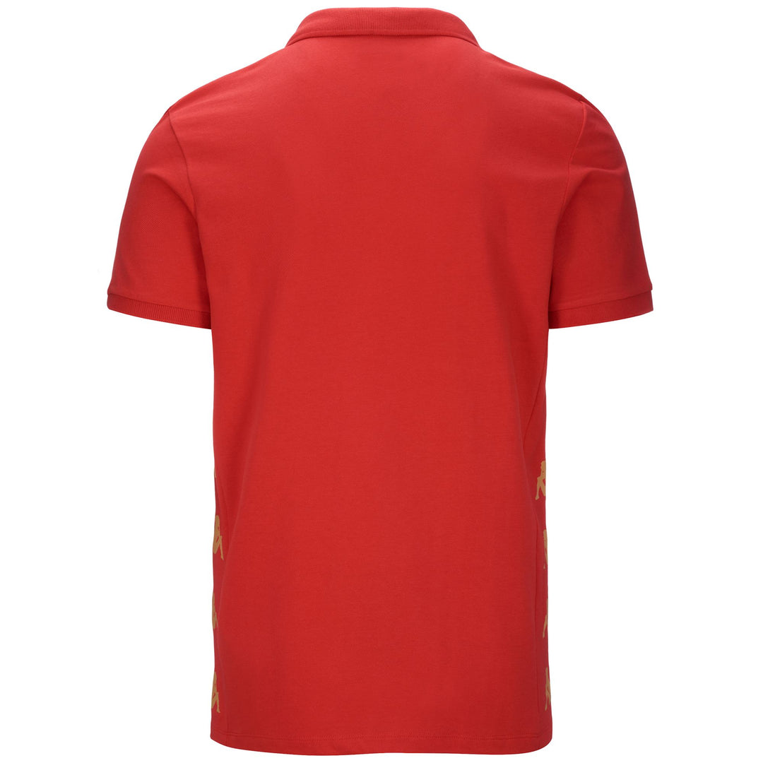 Polo de fútbol rojo ajustado para hombre con cuello acanalado main