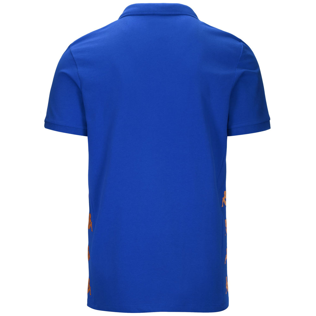 Polo da uomo slim fit blu in tessuto piqué per il calcio main