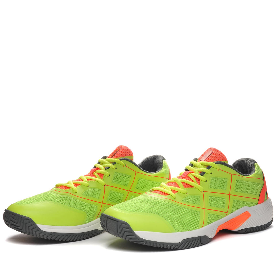 Scarpe Sportive Padel Unisex Basse Verde Neon con Suola in Gomma 01